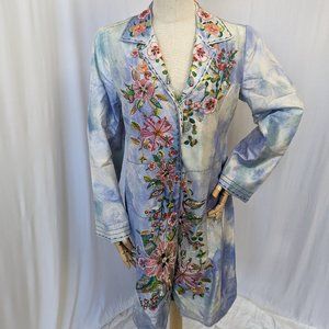 Biya Johnny Was Jacket Rare Vintage Embroidered Beaded Pattern Size L